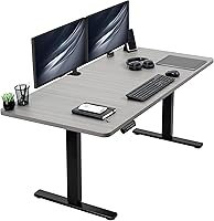 Vista 28 de VIVO DESK-KIT-1B7N-36 - Escritorio eléctrico de pie rústico de 71 x 36 pulgadas, ajuste de altura de memoria, serie 1B, marco negro con parte
