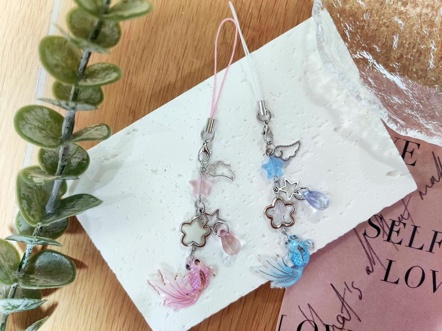 2-4 PCS Koi Fish Phone Charm Strap Anti-lost String Rope Cute Lucky Aesthetic Accessories for Headphone Case Camera