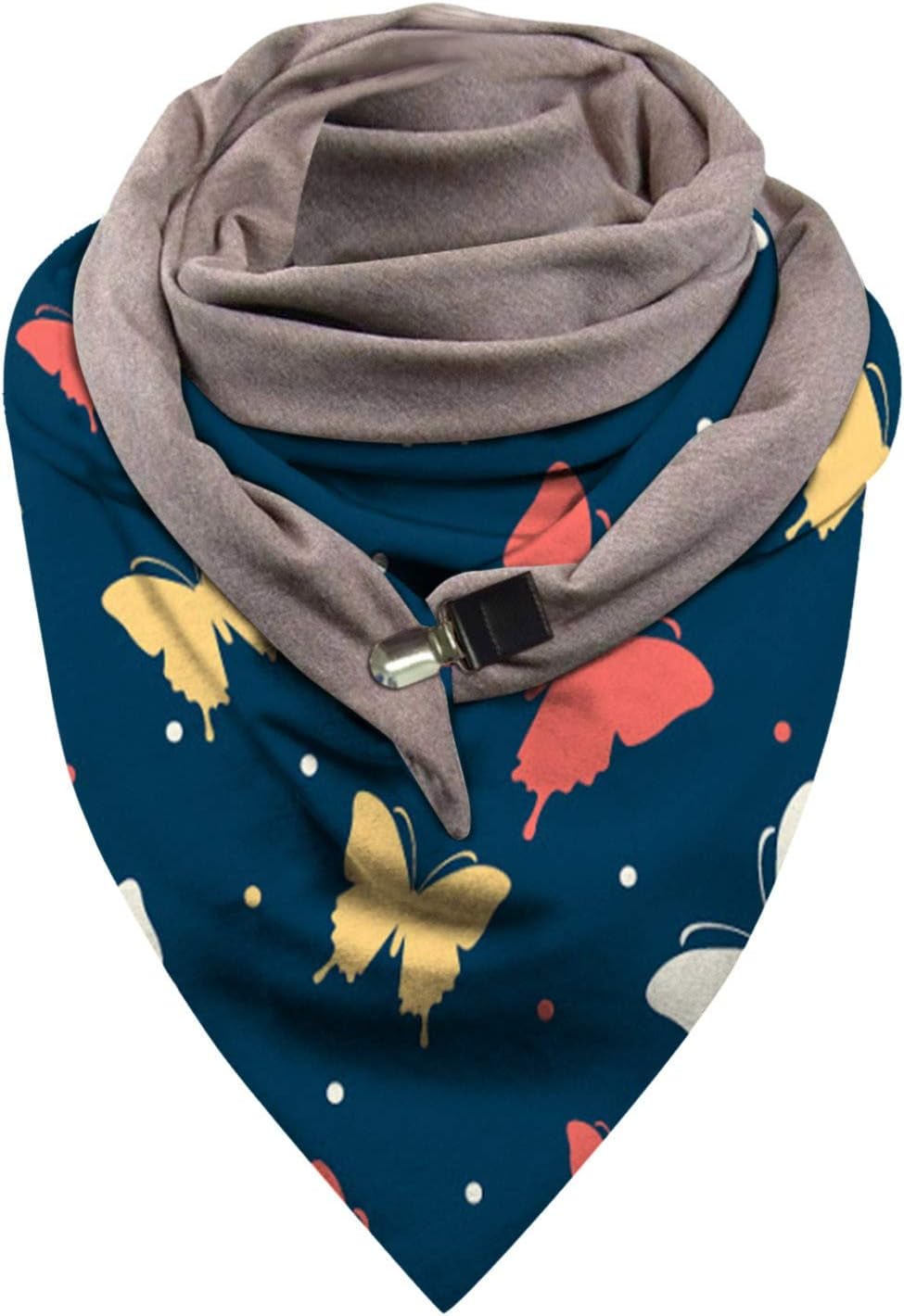 UOGE Butterfly Women Printing Scarves Shawls Button Casual Wrap Soft Warm Fashion Scarf (Multicolor, Free Size)