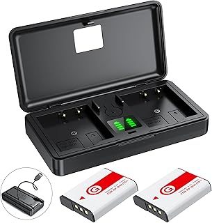 NP-BG1 Battery(2-Pack) and Charger(2CH) Set,Digital Camera Accessories Kit for Sony cybershot G Type Lithium Ion Replaceme...