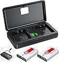 NP-BG1 Battery(2-Pack) and Charger(2CH) Set,Digital Camera Accessories Kit for Sony cybershot G Type Lithium Ion Replacement NP-FG1 DSC-HX5V,HX9V,W30,W50,W55,W70,W80,W630,Rechargeable Batteries Case