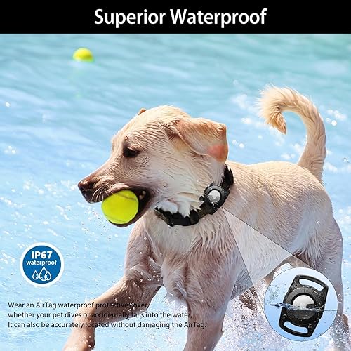 Miniatura 3 de Llavero impermeable para Airtag para mascotas, resistente a los golpes, resistente a los golpes, funda rígida de poliuretano termoplástico para