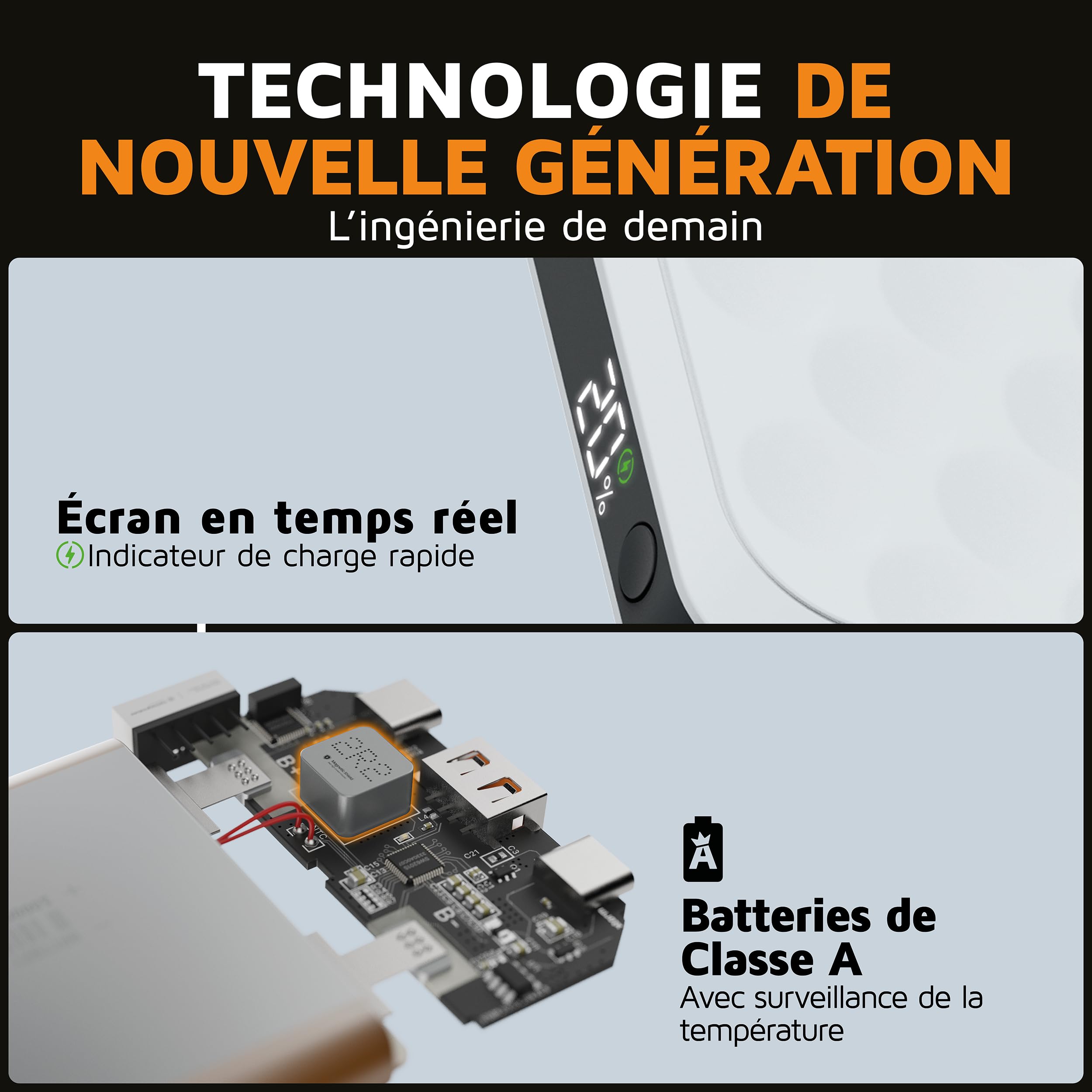 Xtorm Fuel Series 5 Powerbank 20W, 10 000 mAh, 2 x USB-C / 1 x USB-A, Résistant en Avion, Convient pour Samsung et iPhone, Dusk White