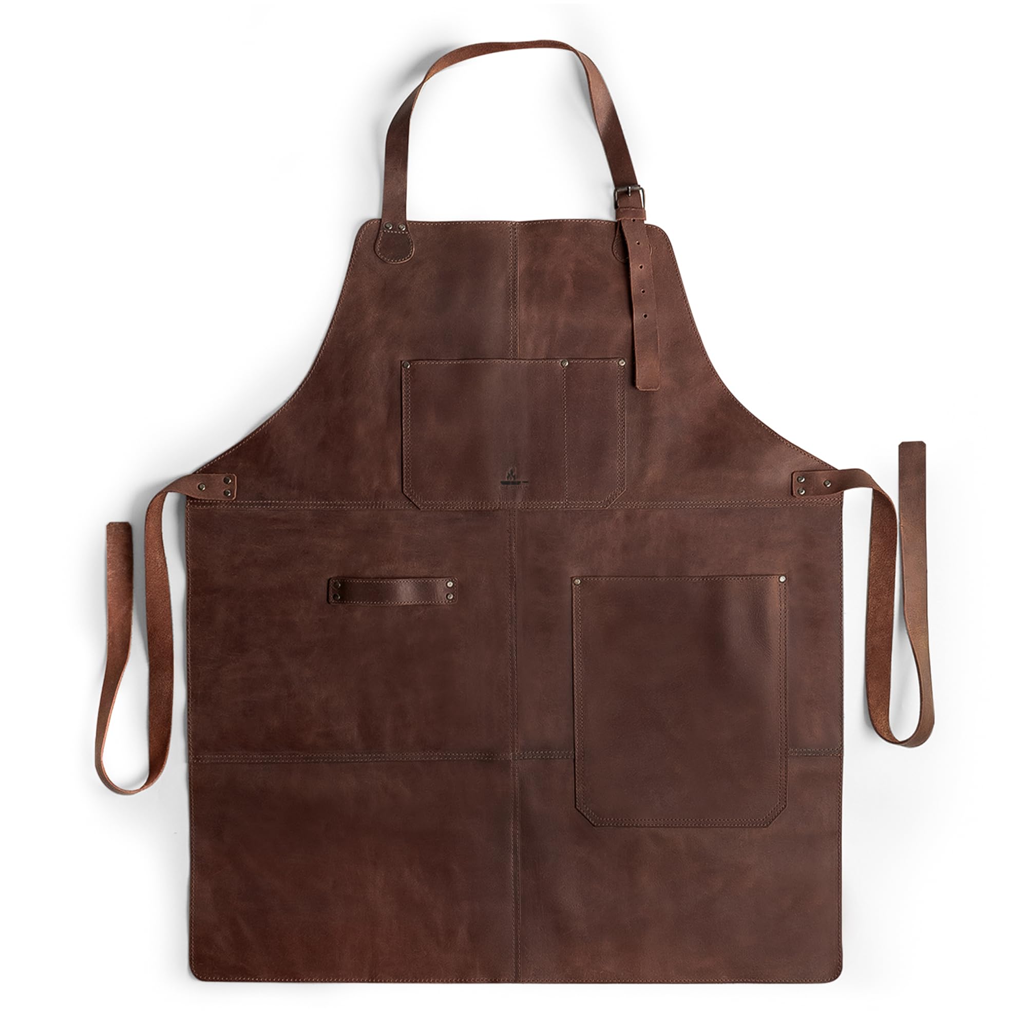 Delantal para parrilla, funda protectora para cocinar y asar, cocina, resistente al calor, tienda de fantasía, cuero de grano completo, accesorio de cocina hecho a mano, marrón