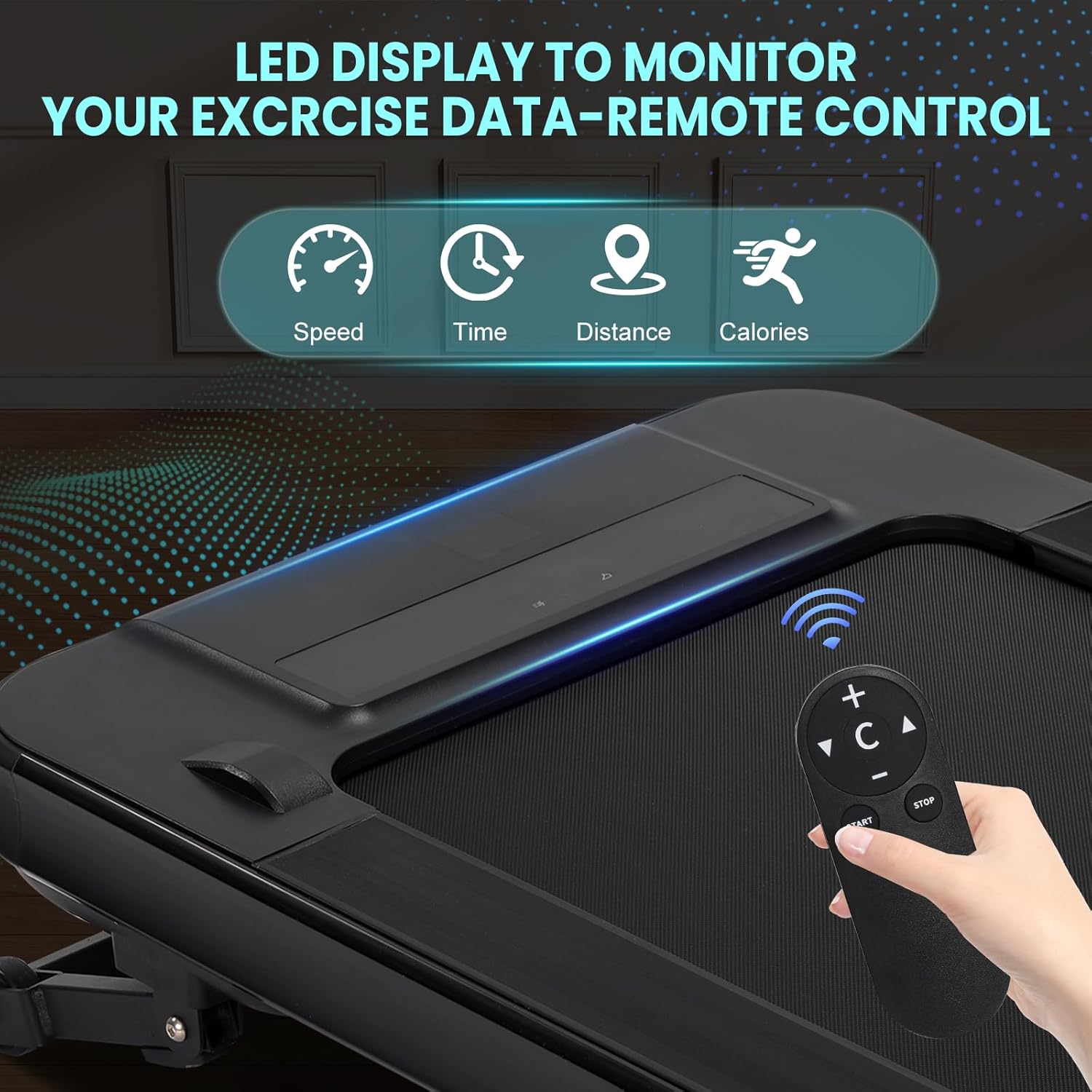 Hipicute 2-in-1 Under Desk Foldable Treadmill,2.5HP Foldable Portable Treadmills for Home,Walking Pad Treadmill with 15% Auto Incline and Handle Bar,Under Desk Treadmill with LED Display,Black
