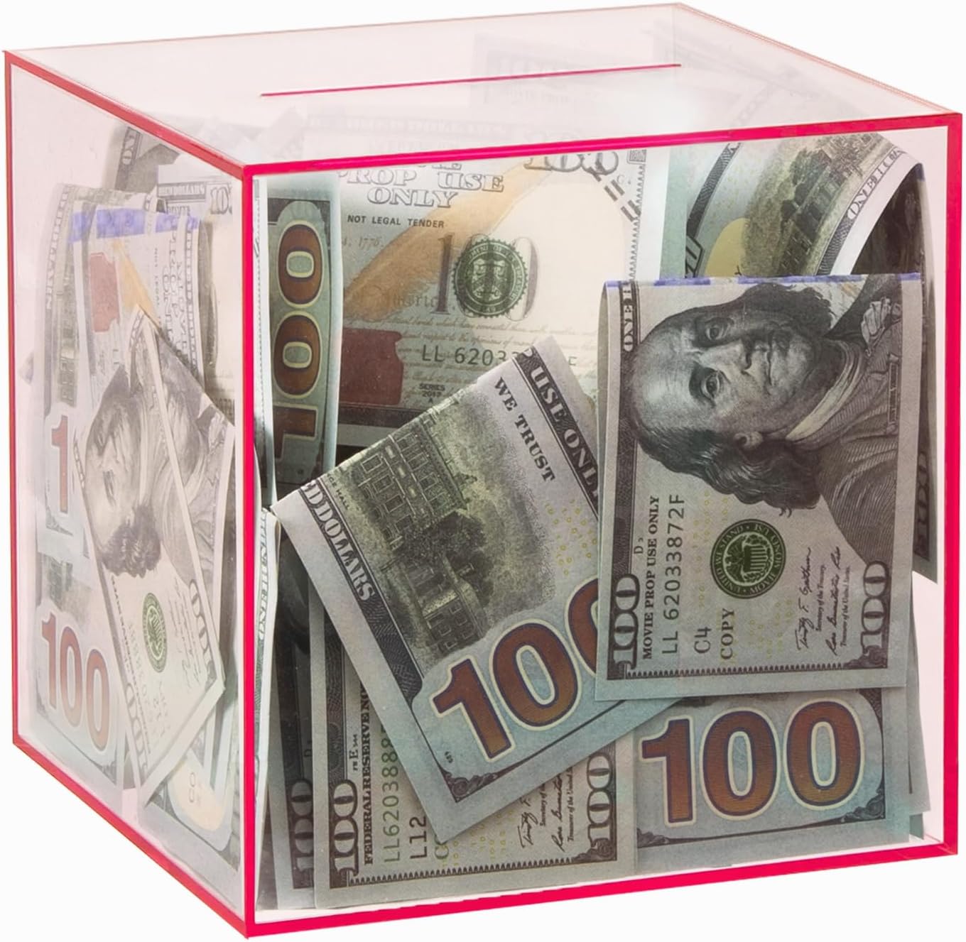 Clear Piggy Bank for Adults/Kids, Acrylic Unopenable Money Box for Cash Coin Saving, Must Break to Open, Money Saving Jar for Adults Boys Girls, Size 4.72''