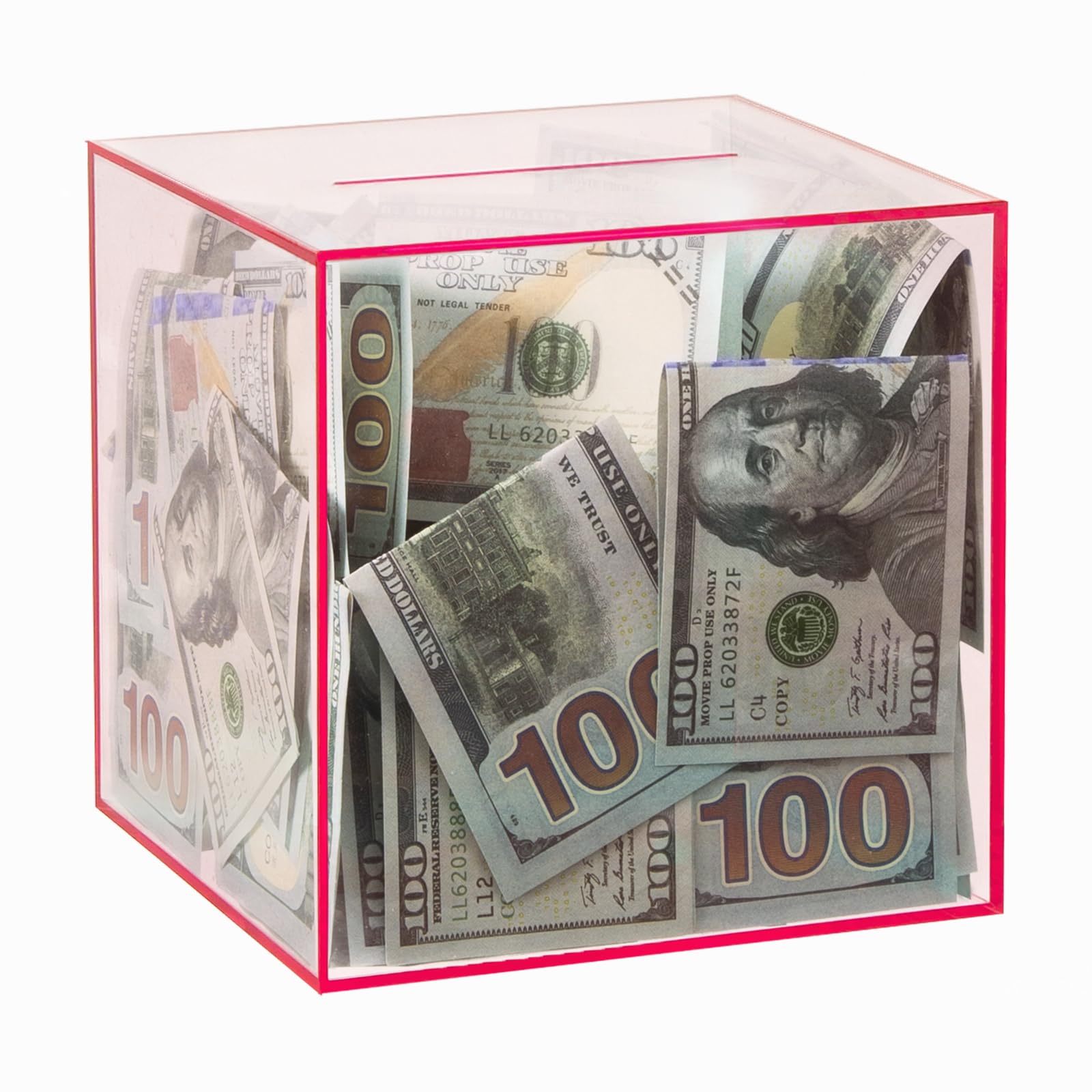 Clear Piggy Bank for Adults/Kids, Acrylic Unopenable Money Box for Cash Coin Saving, Must Break to Open, Money Saving Jar for Adults Boys Girls, Size 4.72''
