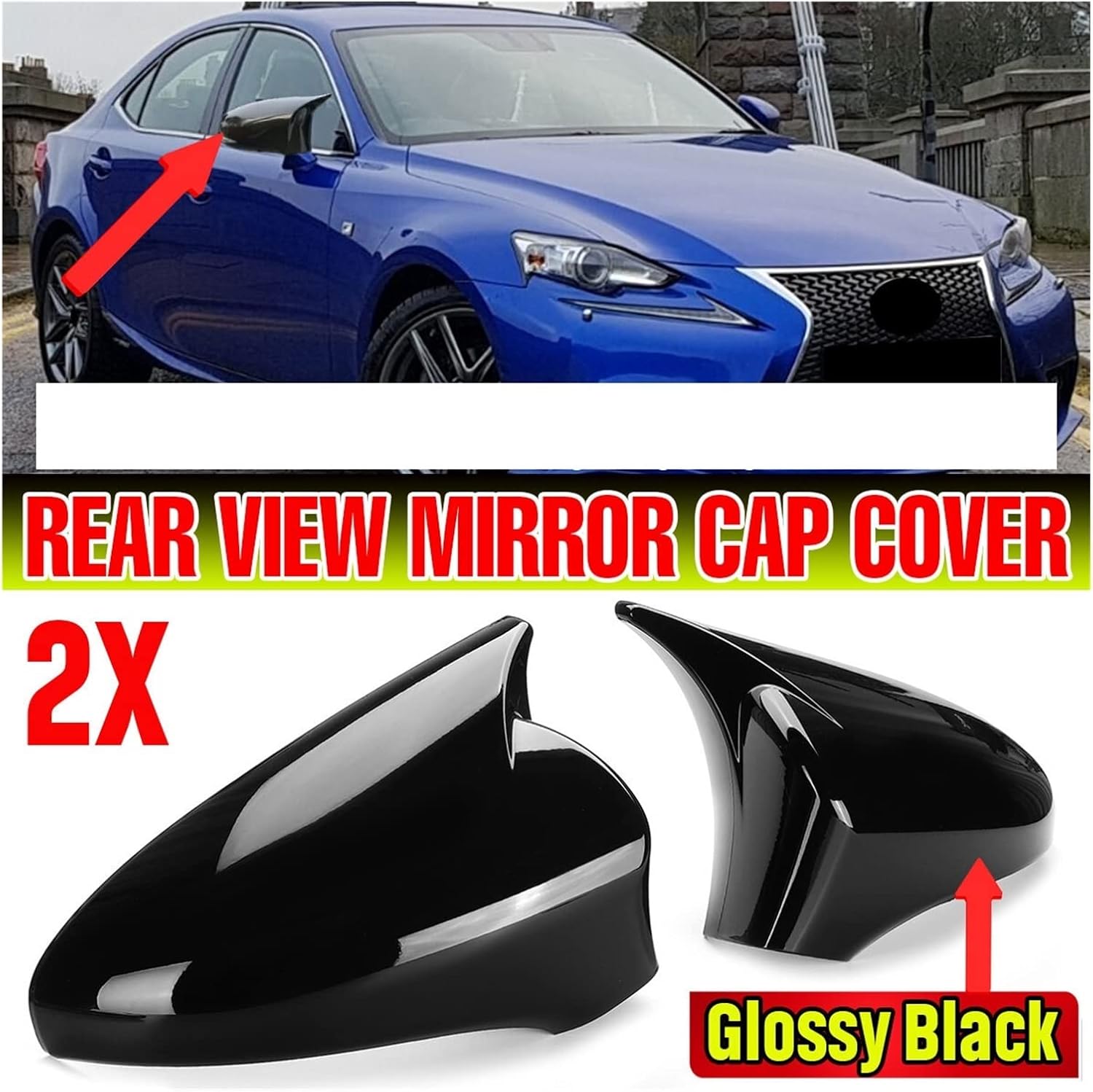 2x Rearview Mirror Cover Wing Side Mirror Cap Compatible With Lexus IS200 IS250 IS300 IS350 2014-2020 M Rear View Mirror Cover Cap(Carbon fiber look)