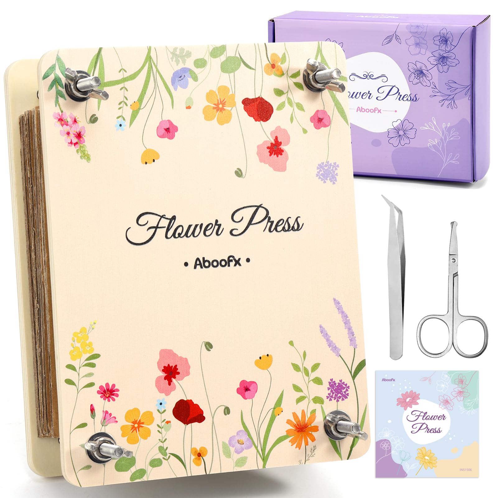 Presse à Fleurs Rhykoka Extra Large 28x28cm - 10 Couches - Kit Complet Loisir Créatif