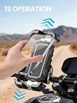Tounee Bike Phone Mount Holder with Dual Vibration Dampener - Quick Release Handlebar Clip for Bicycle/Cycling, Upgraded Anti-Shock Design Fits iPhone 16/15/14 Pro Max & 4.7-6.7" Phones (Black)