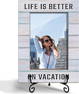Life Is Better On Vacation Picture Frame, Travel Souvenirs Photo Frame f...