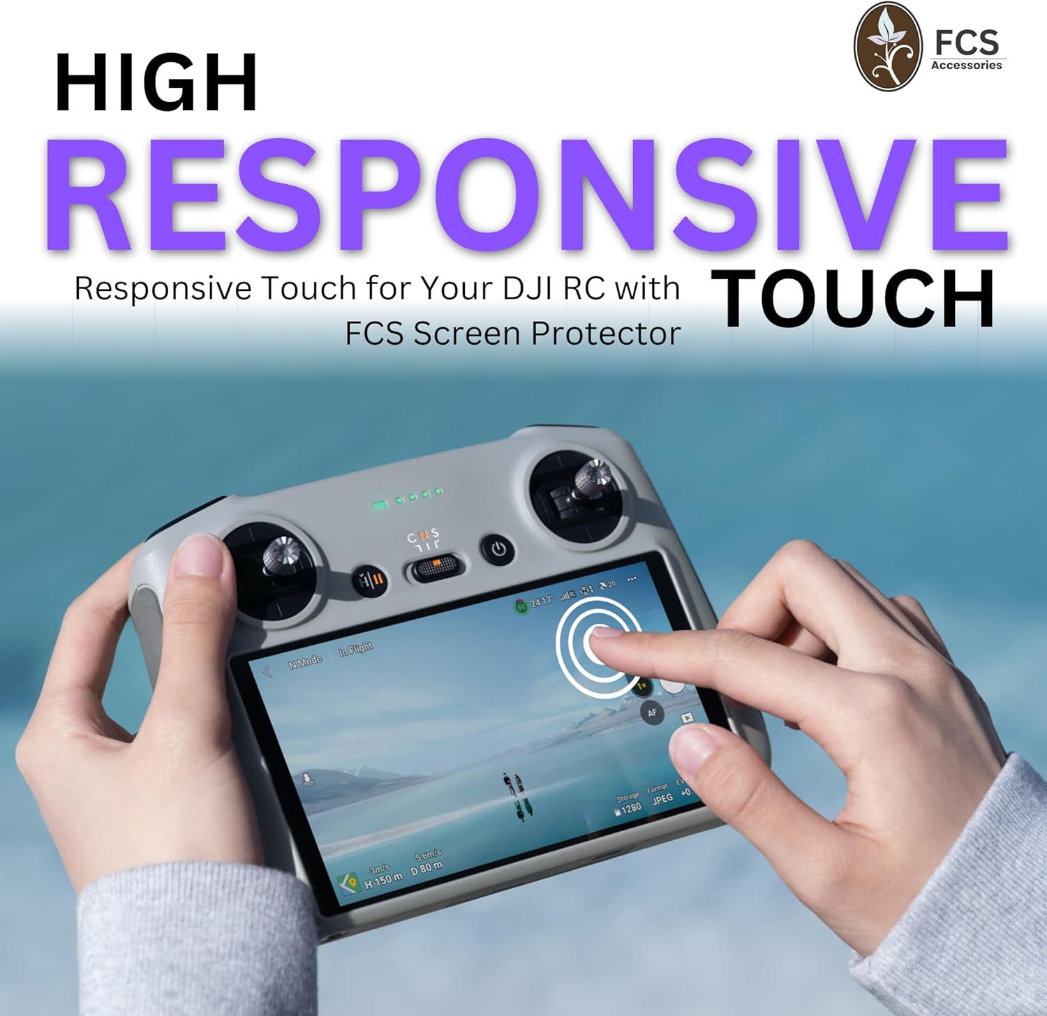 FCS 2-Pcs. Anti Reflective Screen Protector for Smart Controller For RC/RC 2/ RC Plus/RC Pro | 9H Hardness Anti-Scratch Flexible Screen Protector (RC 2, Glossy)