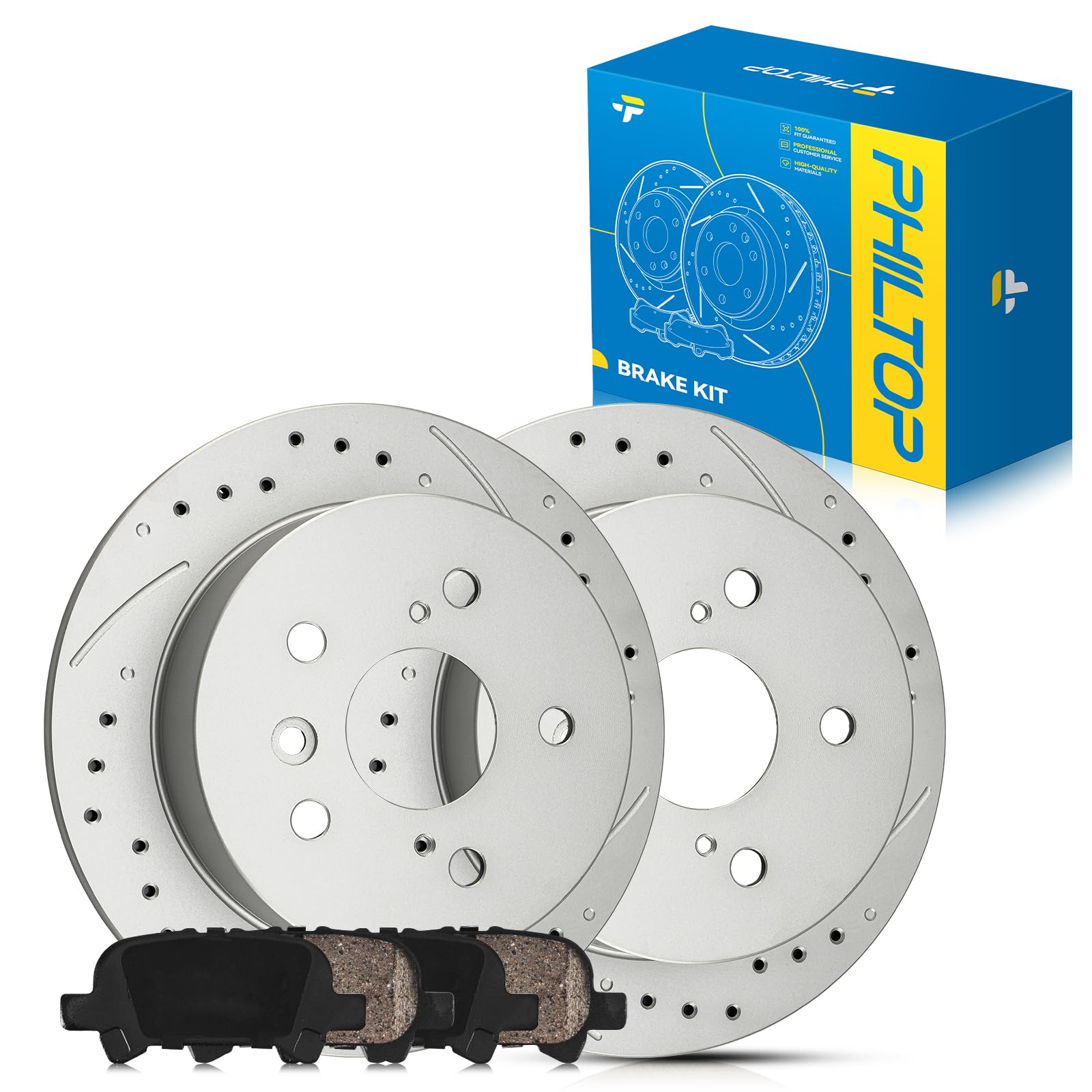 Power Stop K1687 Kit De Freno Trasero Con Rotores De Freno Perforados