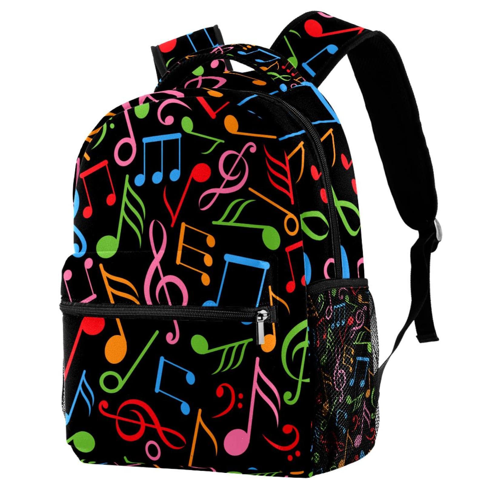 Sac à dos de voyage avec porte-bouteille multicolore pour campus et loisirs