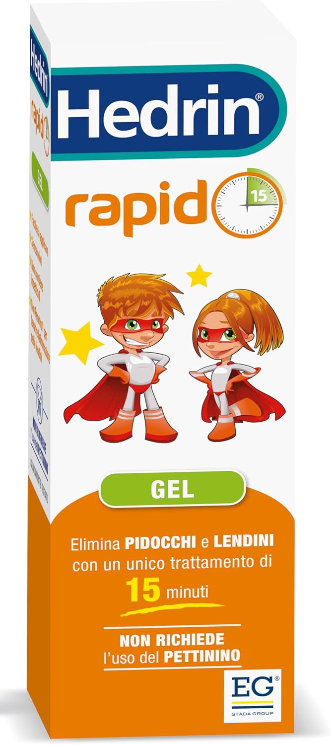 EG Hedrin Rapido Gel | Elimina Pidocchi e Lendini in Una Sola Applicazione | Agisce in 15 Minuti | 100 ml