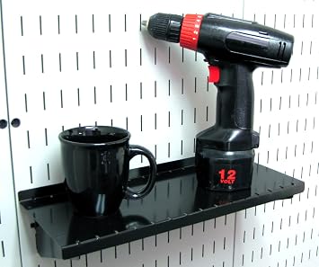 Wall Control ASM-SH-1606 B Deep Pegboard Shelf Assembly for Wall Control Pegboard Only, 6, Black