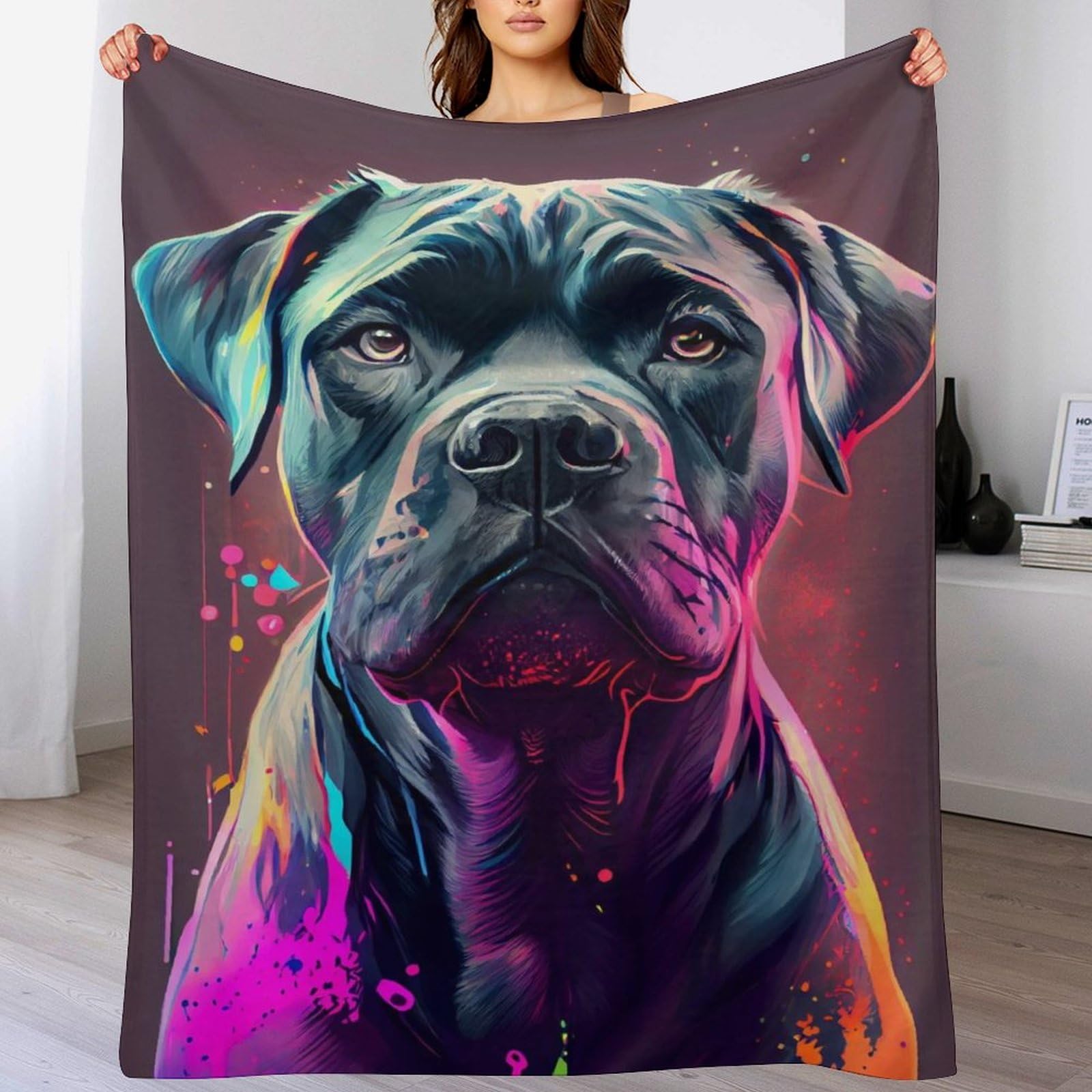 Couverture de lit Cane Corso en flannel douce haut de gamme 130x180cm