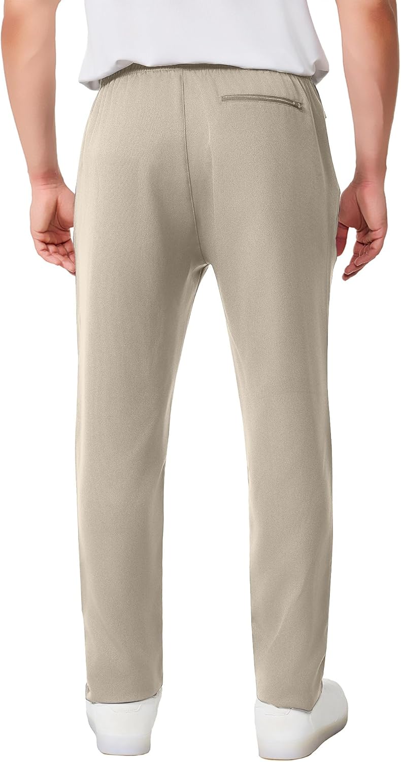 Mens Athletic Sweatpants with Zipper Pockets,Workout Gym Joggers Pants - Image 2