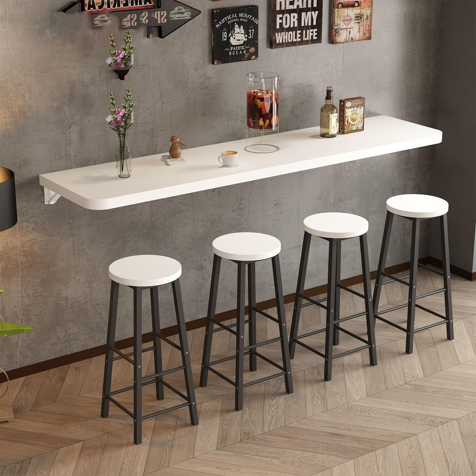 Table murale pliante design avec structure en fer haut de gamme