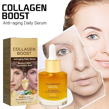 Collagen Boost Anti-Aging Serum, Collagen Peptide Anti-Wrinkle Serum, Collagen Face Serum For Skin Tightening Helps Lift, Plump, Firm Sagging Skin, Serums For Skin Care, Anti Wrinkle Boost