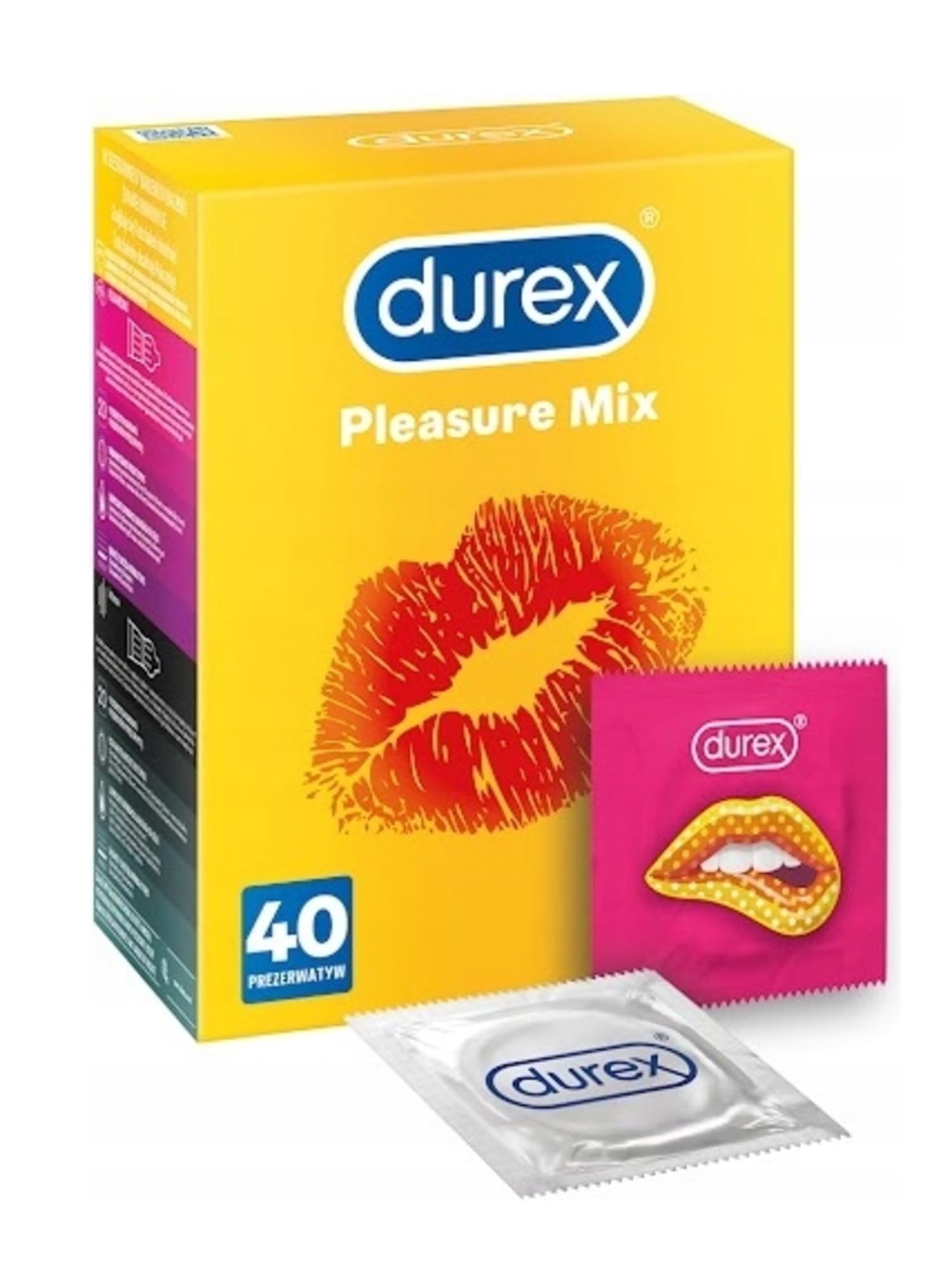 Durex Pleasure Mix - Preservativi, 40 Pezzi, Pleasuremax, Intense ...-image