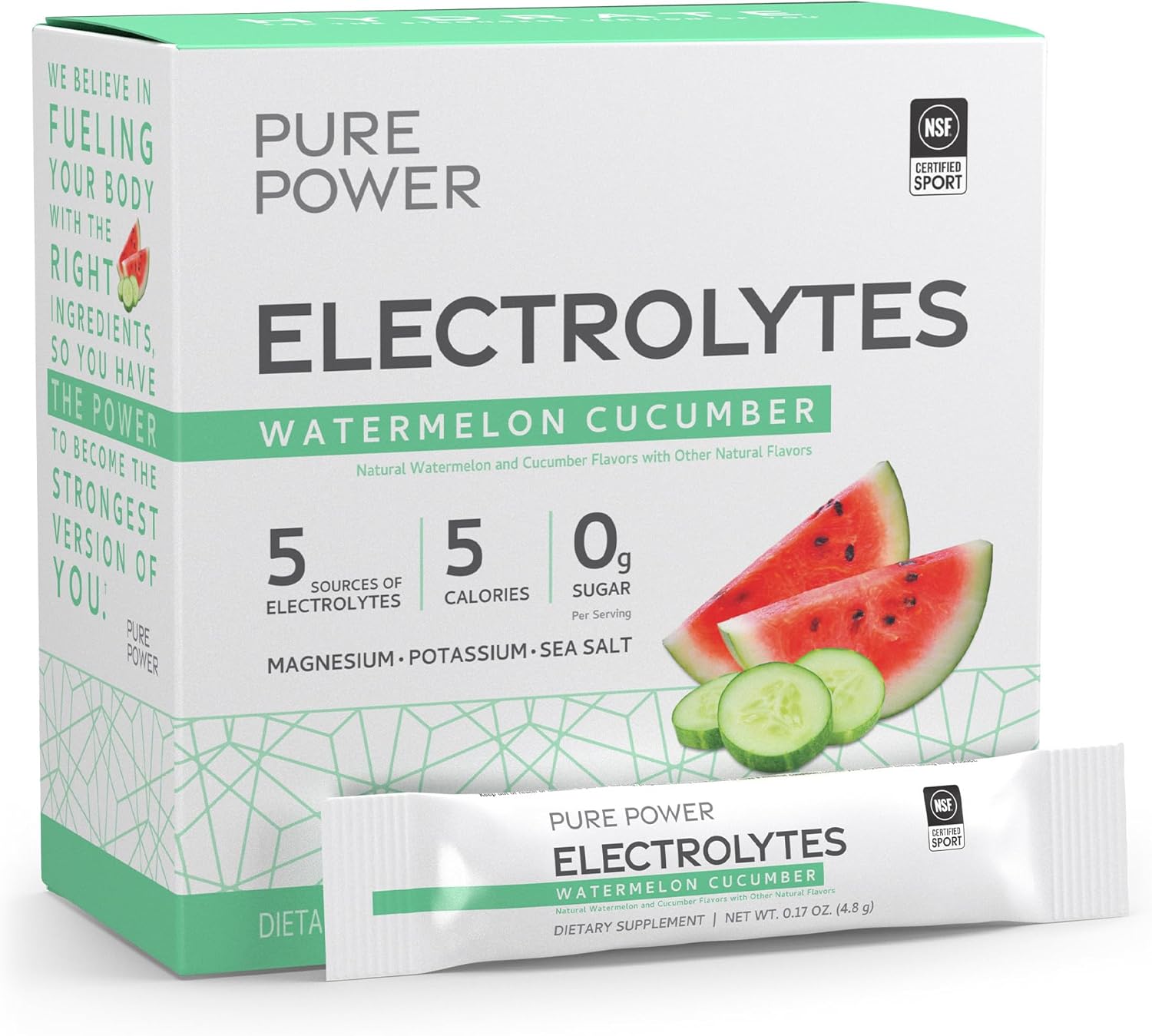 Dr. Mercola Pure Power Electrolytes - Supports Hydration & Muscle Function - Magnesium & Potassium Blend - 0 g Sugar per Serving - Lemon Lime - 30 Packets