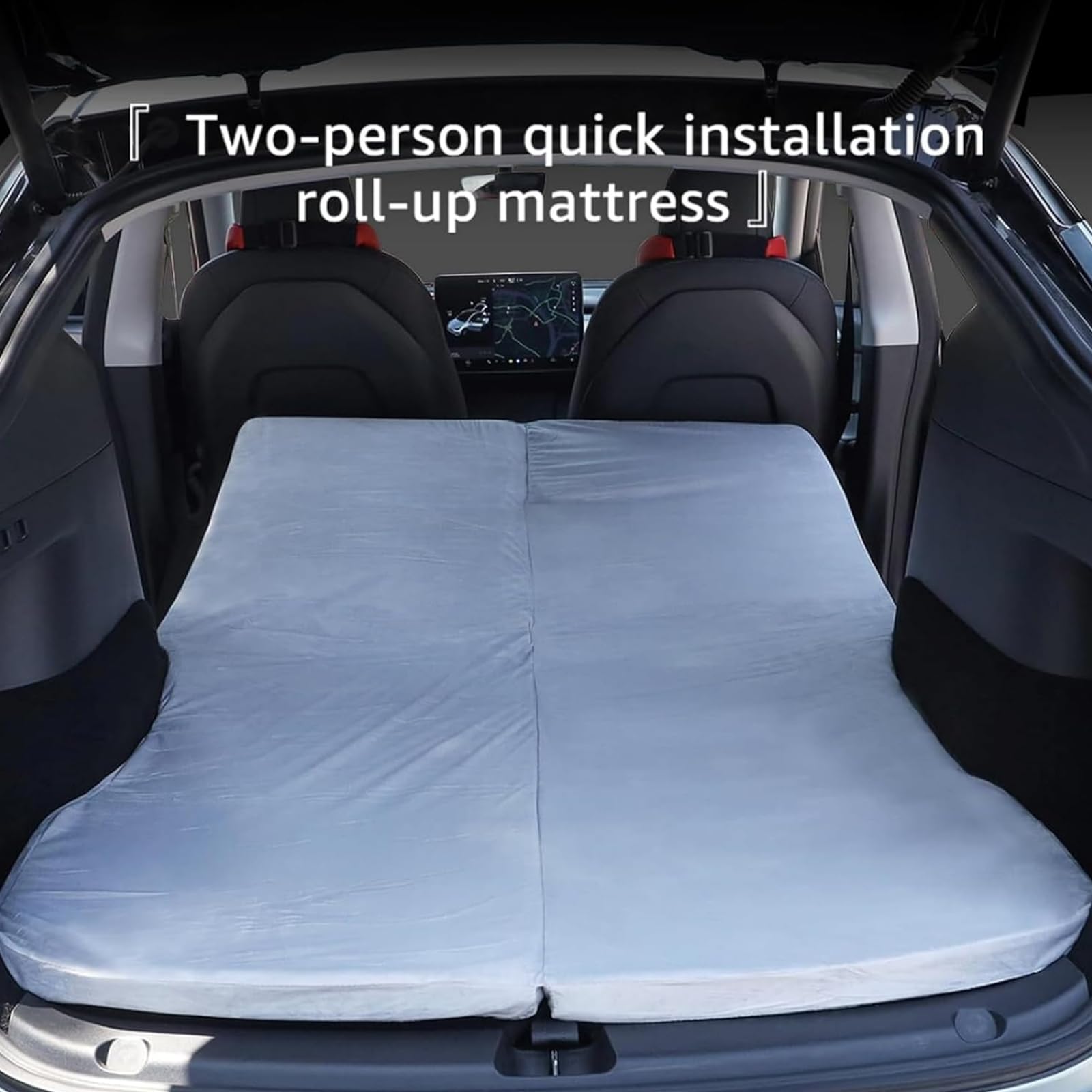 Upgraded Memory Foam Sleeping Mats for Camping Portable Foldable Car Mattress with Storage Bag & Sheet for Tsla Model Y Model 3