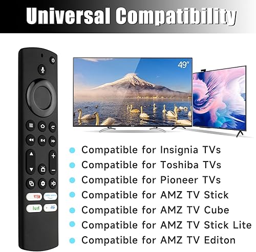 Miniatura 2 de Control remoto de voz de repuesto para televisores Insignia, televisores Toshiba, Pioneer TV, AMZ TV Cube y AMZ Omni TVs, televisores serie 4