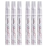 Overseas White Paint Markers Pens - Single color 6 Pack Permanent Oil Based Paint Pen, Medium Tip, Quick Dry and Waterproof Marker for Rock, Wood, Fabric, Plastic, Canvas, Glass, Mugs, Canvas, Glass