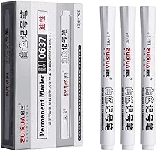 like it White Permanent Marker Pen – Waterproof Oil Based Paint Marker for Glass, Wood, Metal, Plastic, Stone, Tire & Craft Work | Smooth Writing Art Marker | Quick Dry Permanent Marker Pack of (2)