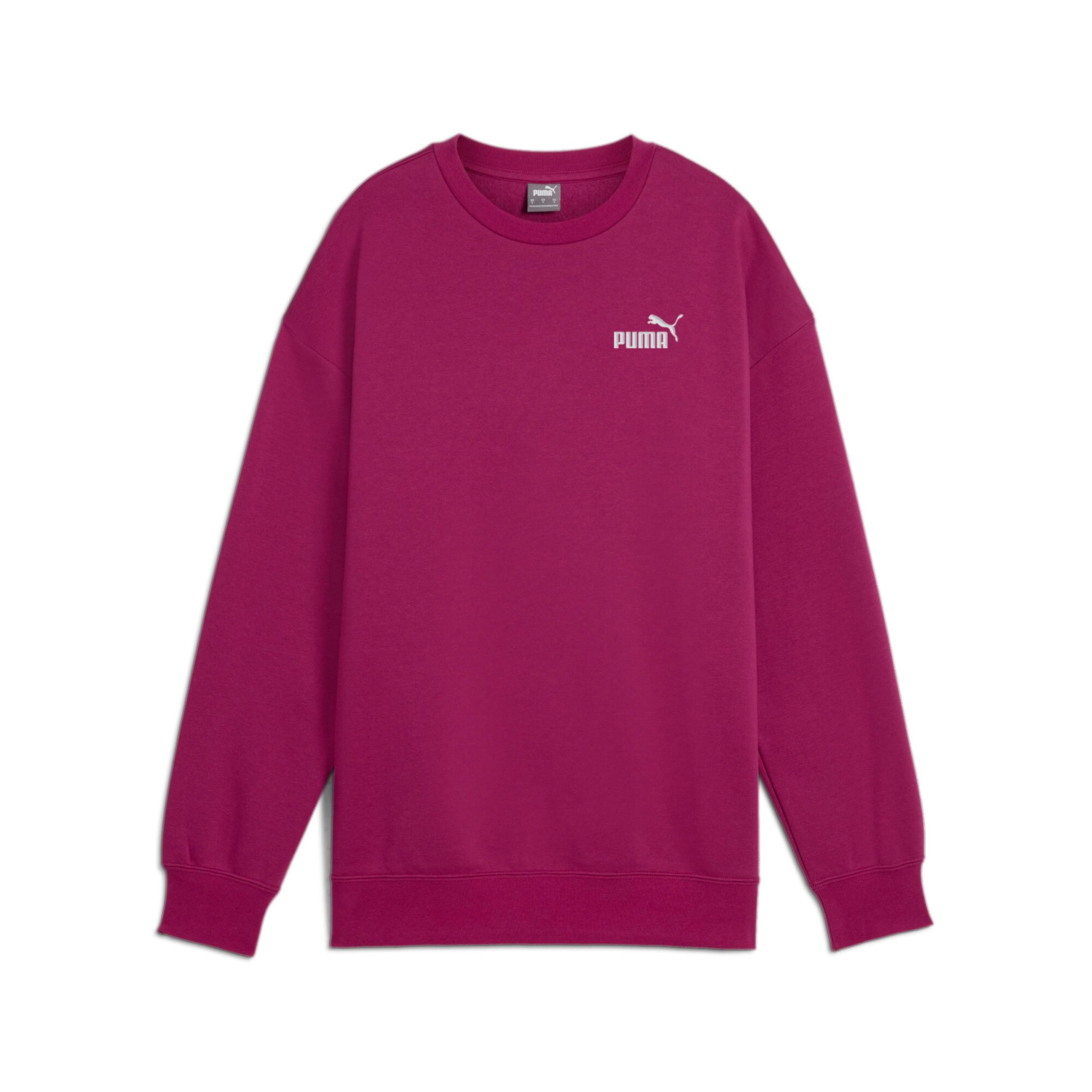 Puma Women's Pink Essentials Oversized Fleece Sweatshirt, Xl