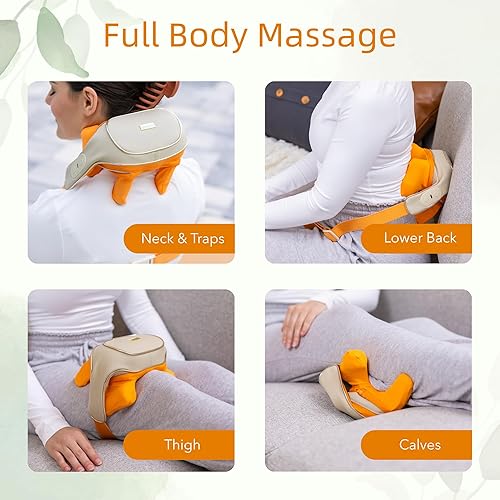 Miniatura 6 de Masajeador inalámbrico de cuello y hombros con indicaciones de calor y voz, compacto y ligero, masajeador Shiatsu de cuello y espalda de tejido