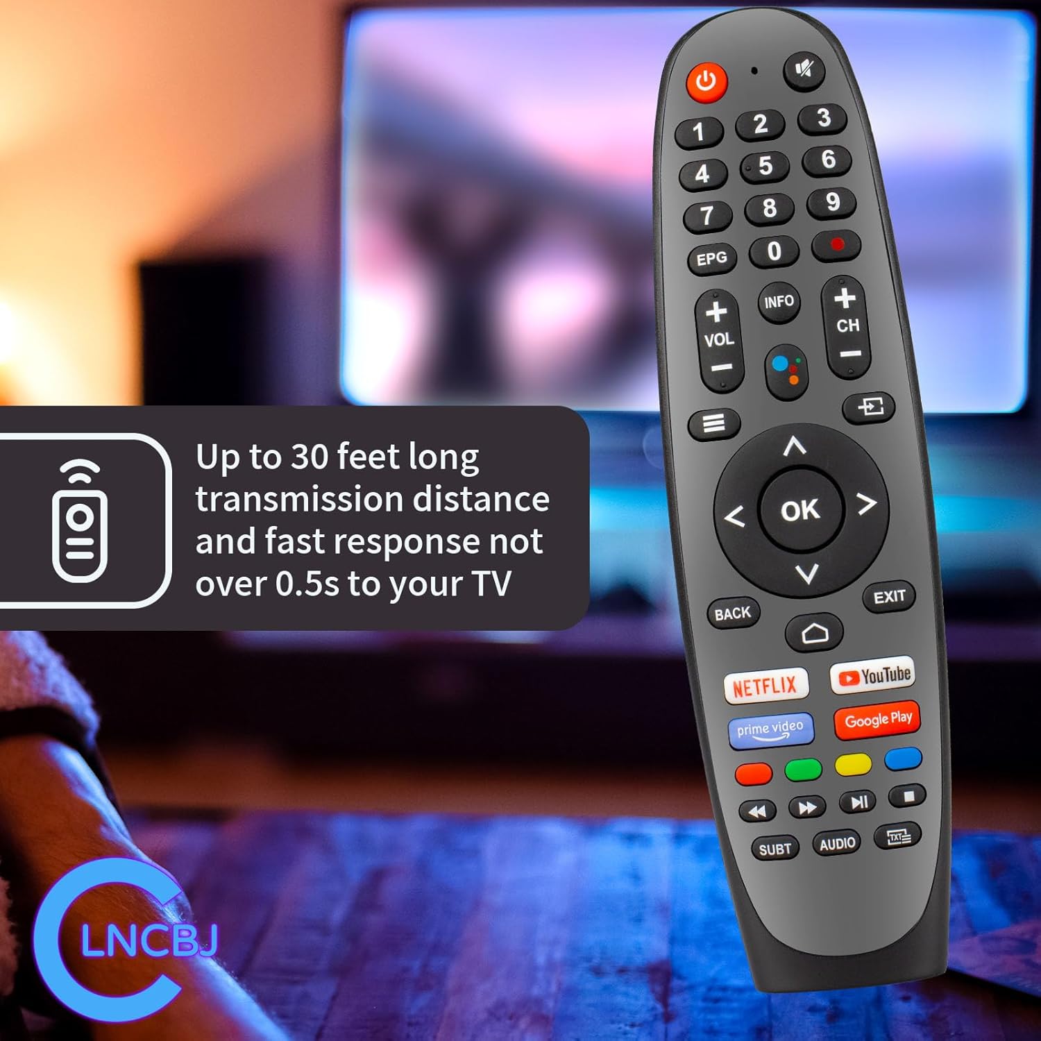 Front and side view of the CLNCBJ EC40V2FA remote control