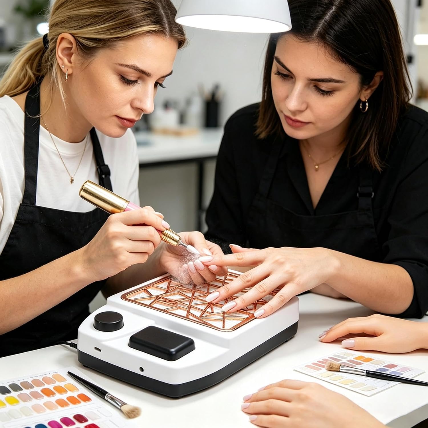 Nail Dust Collector, Digital Display Nail Fan, Cordless Nails Collector | Rechargeable Cordless Adjustable Speed Filter, Powerful Dust Suction for Home Salon Art Manicure Pedicure Desk