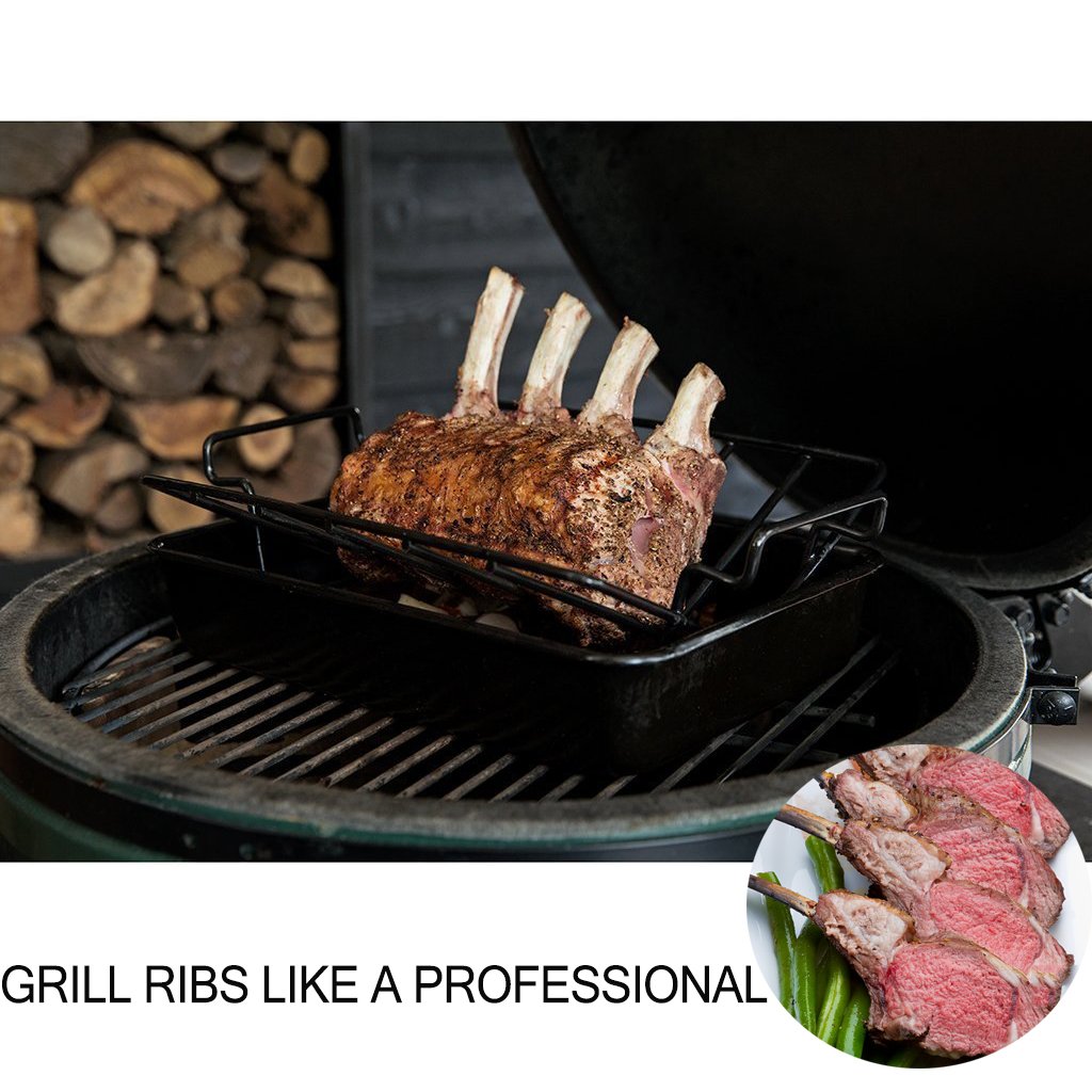 Buy BBQ VShaped Rib Rack For Smoking and Grilling Turkey Roasting Rack