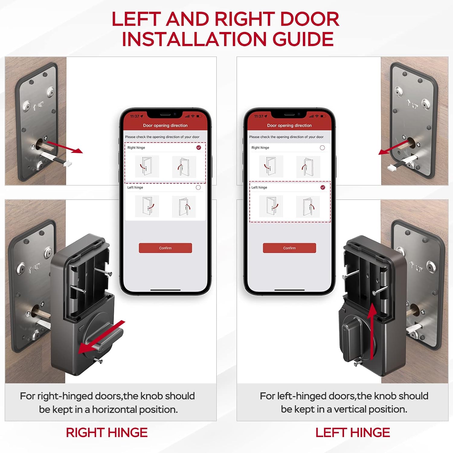 Smart Door Lock, Geek 5-in-1 Keyless Entry Deadbolt Door Locks with Keypad, Remote Control with APP, IC Card, Mechanical Key,Security with Auto Lock Smart Lock Front Door External Lock IP65 Waterproof