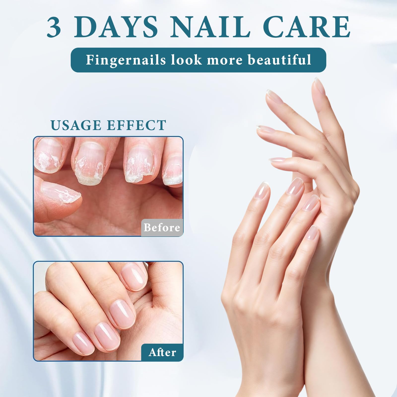 3 Pièce 3 Days Nail Care, Huile Cuticule Léger Pas Gras Absorption Rapide Ongles Forts et Brillants Réparation des Fissures Nourriture Profonde avec 1 Nail Care Pen