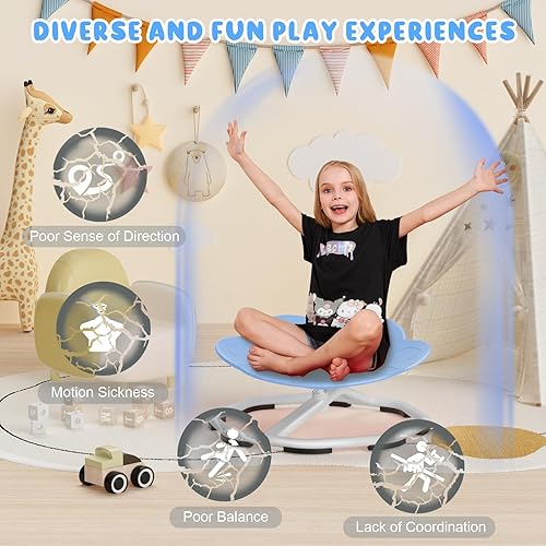 Miniatura 7 de Sillas Giratorias Sensoriales para Niños, Silla Giratoria para Niños Autistas, Juguetes Sensoriales de Sentarse y Girar, Entrenamiento de