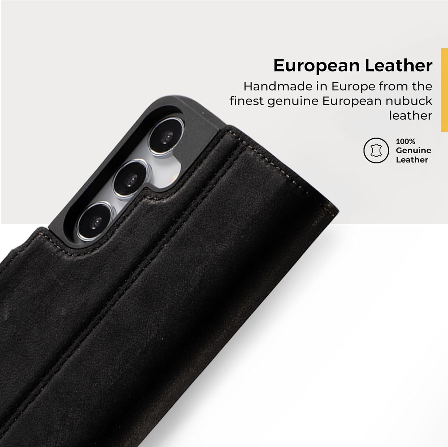 Snakehive Leather Wallet for Samsung Galaxy S23 | Genuine Leather Wallet Phone Case with Card Holder | Flip Folio Case/Cover with Stand | Compatible with Samsung Galaxy S23 | (Black)