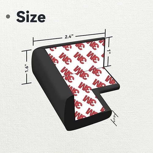 Miniatura 5 de Transportador de esquina prémium para bebé con adhesivo 3M para una máxima protección de bordes contra esquinas afiladas, protectores de esquina de
