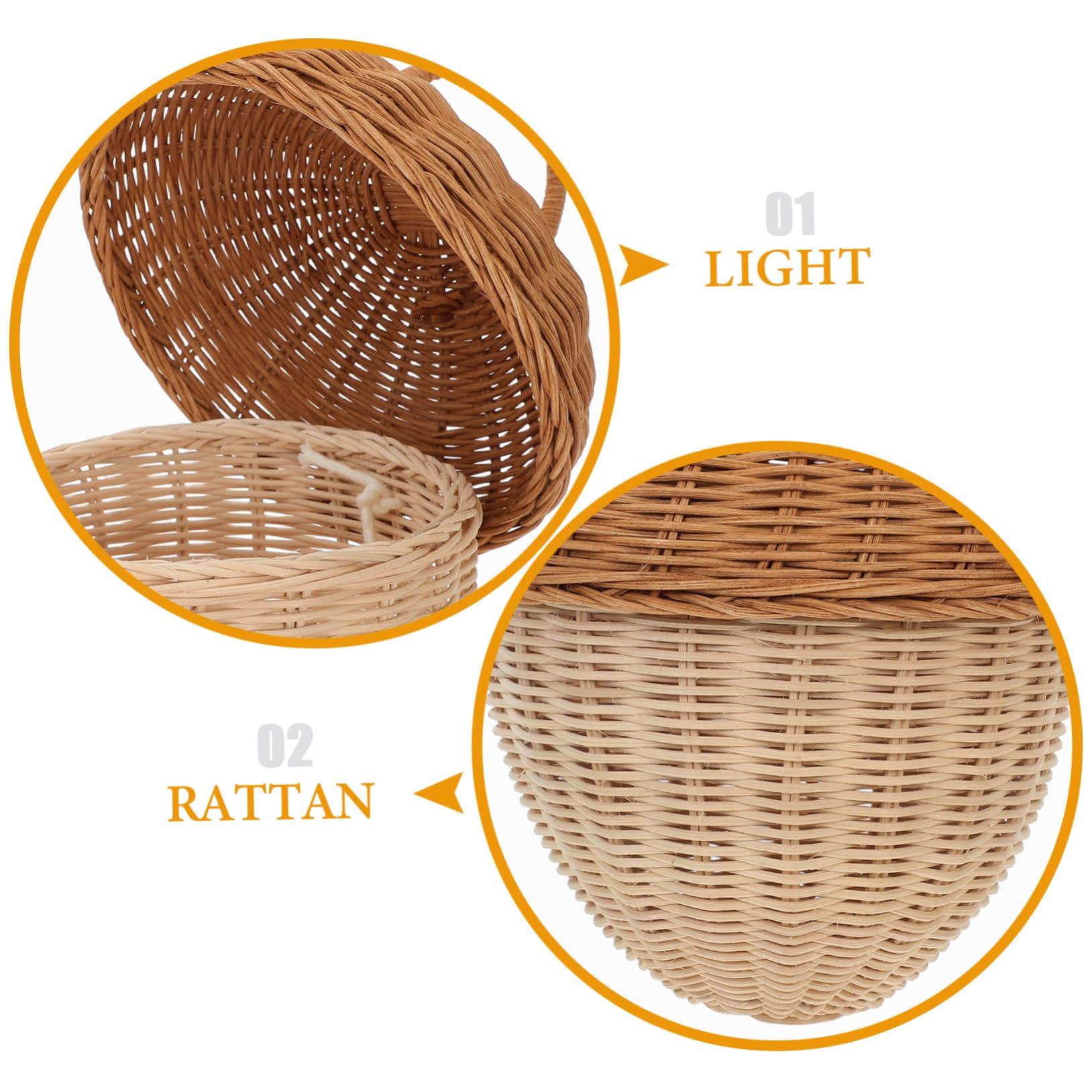 Alipis Cestino Per Giocattoli Per Bambini in Rattan Sintetico Intrecciato Fatto A Mano Cestino Per Animali Per Bambini Contenitore Naturale Con Coperchio
