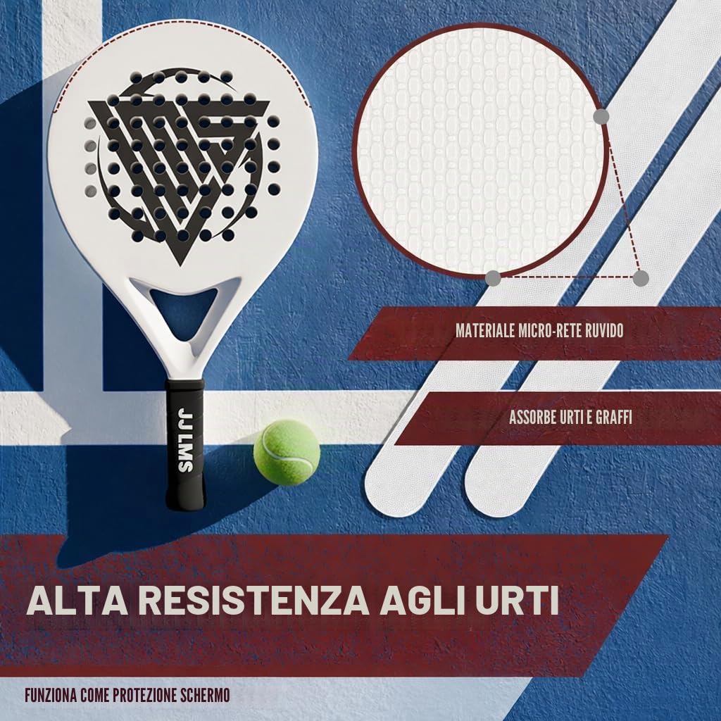 protezione racchetta padel - paracolpi - trasparente confezione da 2 pezzi, con adesivo