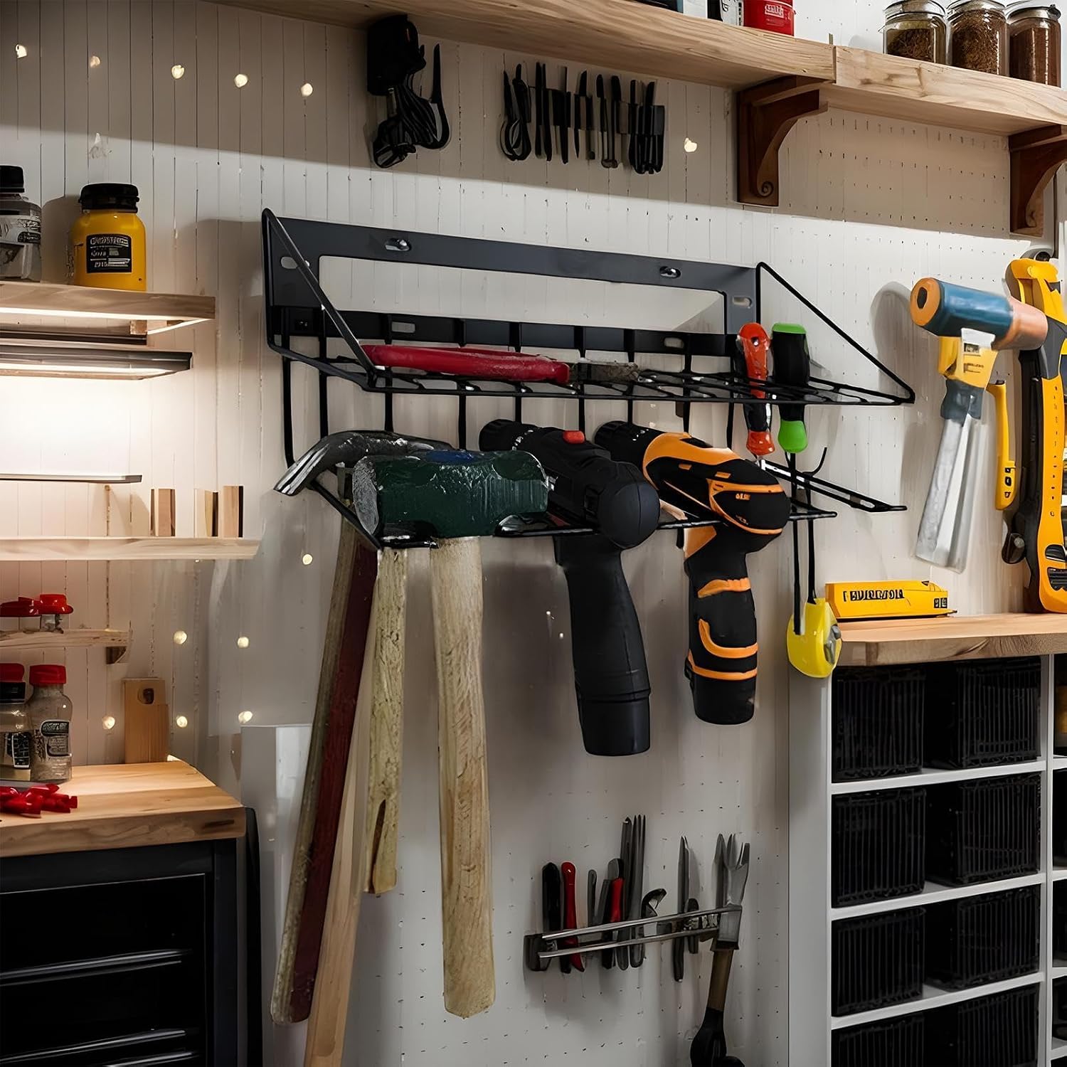 Wall Tool Organizer Screwdriver Rack | Tool Storage Organizer for Home Garage Workshop Shed Drill Screwdriver Organization