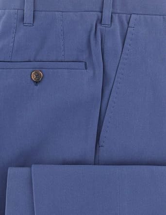 Cesare Attolini Navy Blue Solid Cotton Blend Pants - Slim