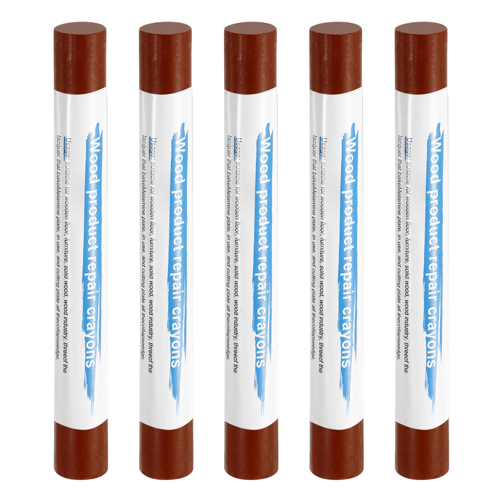 HARFINGTON 5pcs Wood Filler Sticks Wooden Wax Touch Up Furniture Repair Crayons for Scratch Hole Wood, Apple Wood