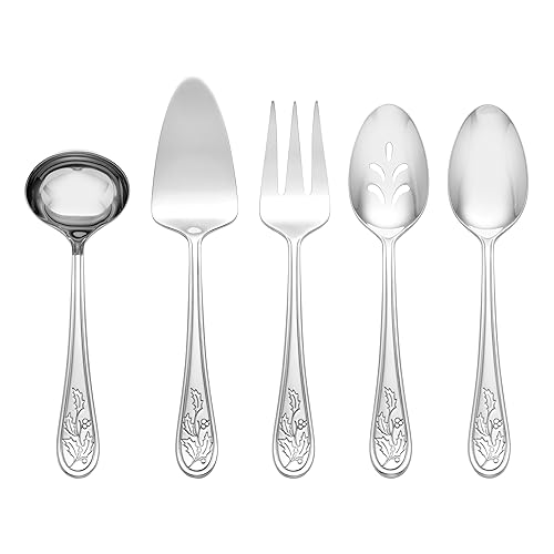 897916 Holiday 5-Piece Hostess Set, Christmas Serveware Set, Serving Utensils