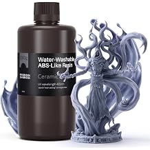 ELEGOO Water Washable ABS-Like 3D Printer Resin Ceramic Grey 1000g, High Performance, Durable, Low Odor, 3D Resin for 405nm MSLA LCD DLP Resin 3D Printers