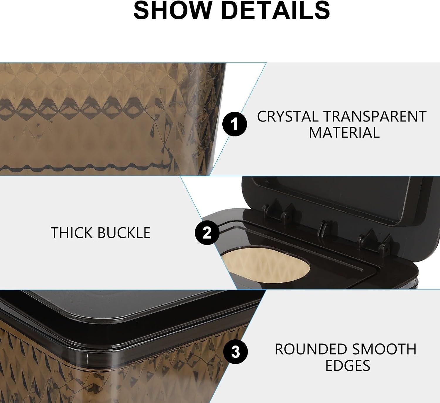 Practical Plastic Napkin Holder Tissue Storage Box with Lid Easy to Use and Carry Brown Ps Material Suitable for Homes and Restaurants