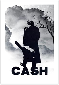 CultClassicPosters Johnny Cash Art Print 1319 Handmade Minimalist Poster Featuring Johnny Cash Silhouette Photo Paper Wall Art