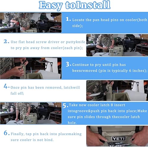 Miniatura 7 de gtpartes Paquete de 4 cierres negros de repuesto compatibles con YETI RTIC de alta resistencia, hechos de goma dura y duradera de alta calidad